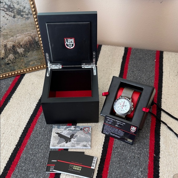 F-22 Luminox Silver and Red Watch - Picture 3 of 3
